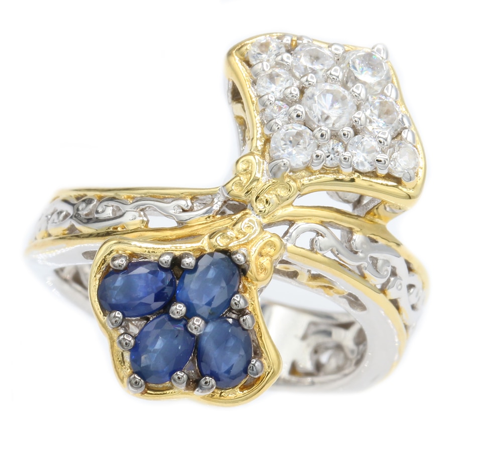 Image 706071.jpg, Product 706-071 / Price $149.99, Gems En Vogue Palladium Silver Oval Royal Blue Sapphire & White Zircon Ring from Gems En Vogue on TSC.ca's Jewellery department