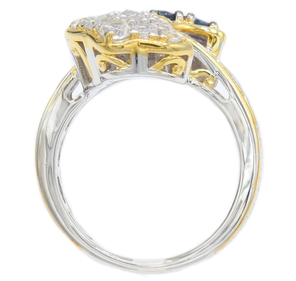 Image 706071_ALTMORE2.jpg, Product 706-071 / Price $149.99, Gems En Vogue Palladium Silver Oval Royal Blue Sapphire & White Zircon Ring from Gems En Vogue on TSC.ca's Jewellery department