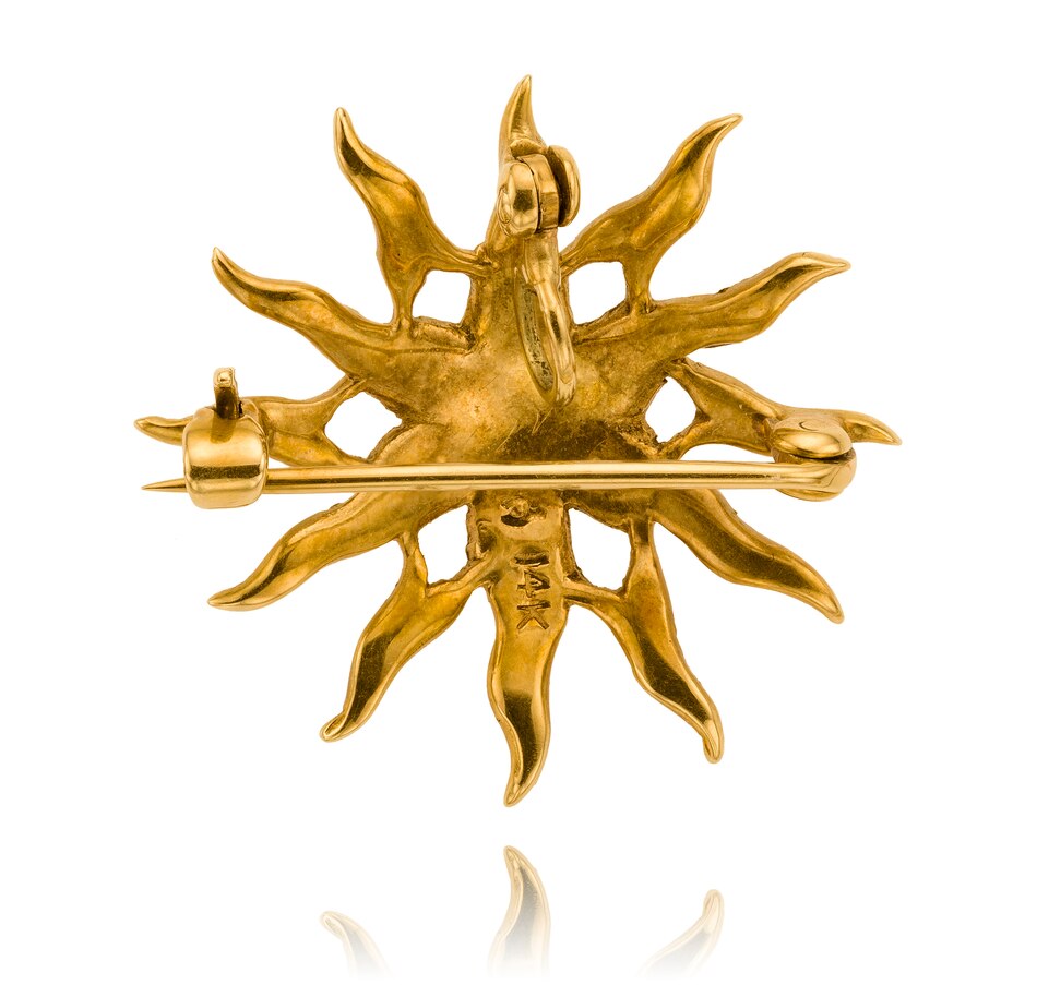 Image 706145_ALTMORE1.jpg, Product 706-145 / Price $895.00, Custom Made 14KT Yellow Gold Starburst Design Seed Pearl Brooch/Pendant from Estate Originals on TSC.ca's Jewellery department