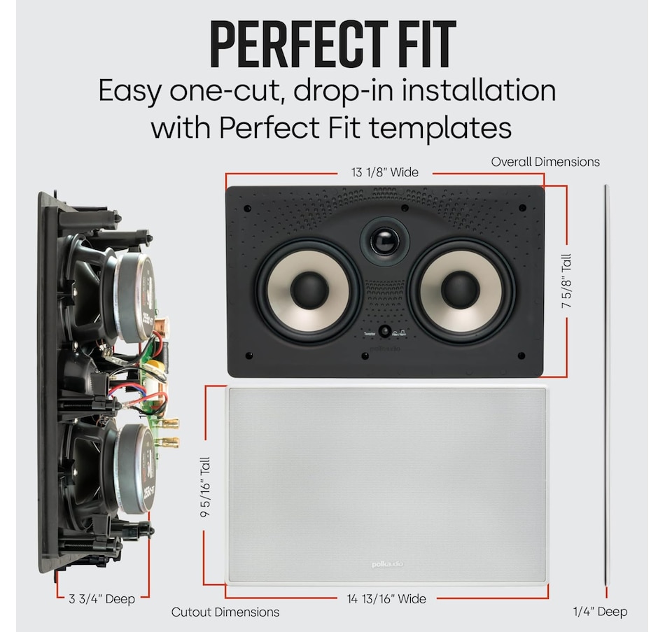 Image 706249_ALTMORE2.jpg, Product 706-249 / Price $269.99, Polk Audio 255c-RT Two-Way In-Wall Centre Channel Speaker from Polk Audio on TSC.ca's Electronics department