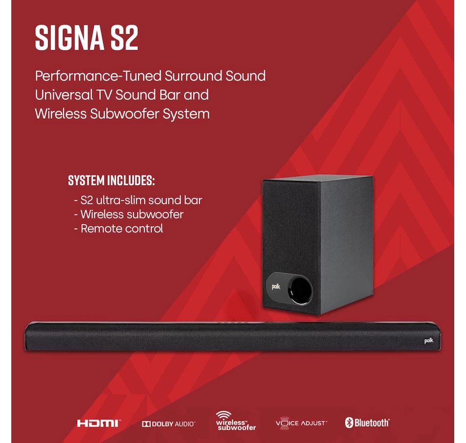 Image 706250_ALTMORE4.jpg, Product 706-250 / Price $279.00, Polk Audio Signa S2 2.1-Channel Ultra-Slim Soundbar from Polk Audio on TSC.ca's Electronics department