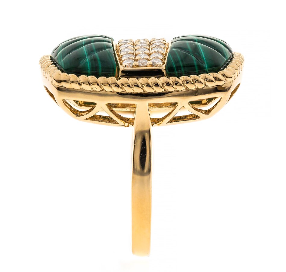 tsc.ca - Cirari 14K Yellow Gold Malachite & Diamond Ring