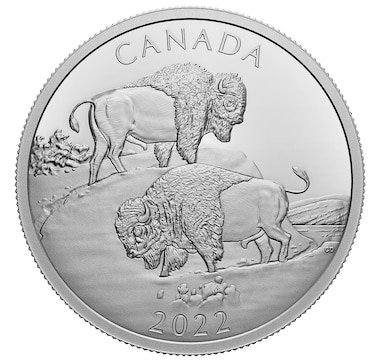 2022 $30 Fine Silver Coin - The Mighty Bison