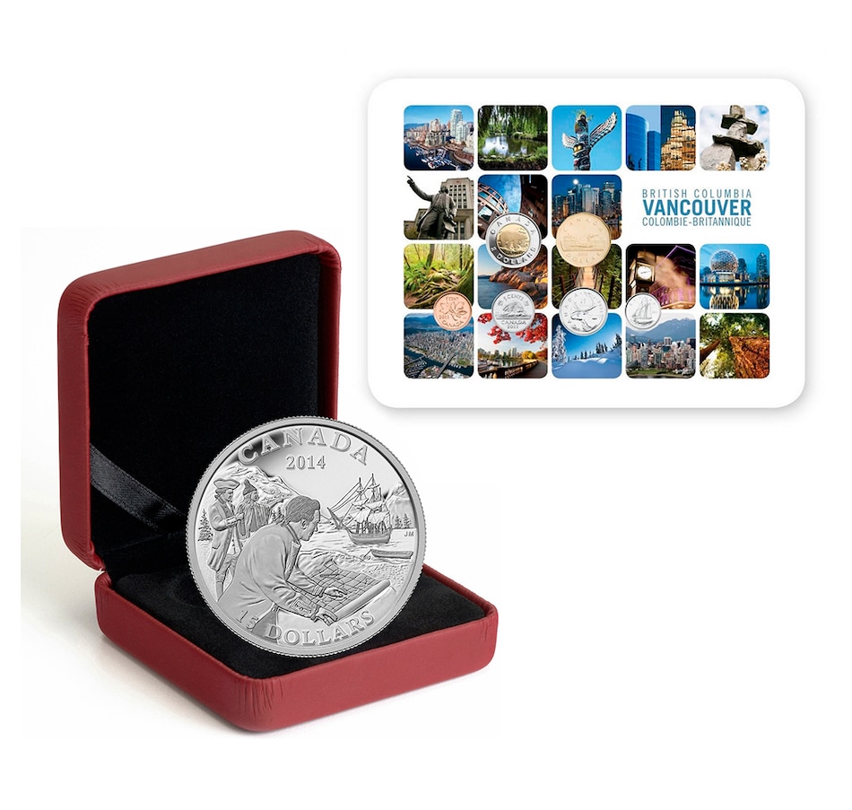 Image 706440.jpg, Product 706-440 / Price $74.90, 2014 $15 West Coast Exploring Canada plus 2011 Vancouver Coin Set from Royal Canadian Mint on TSC.ca's Toys & Hobbies department