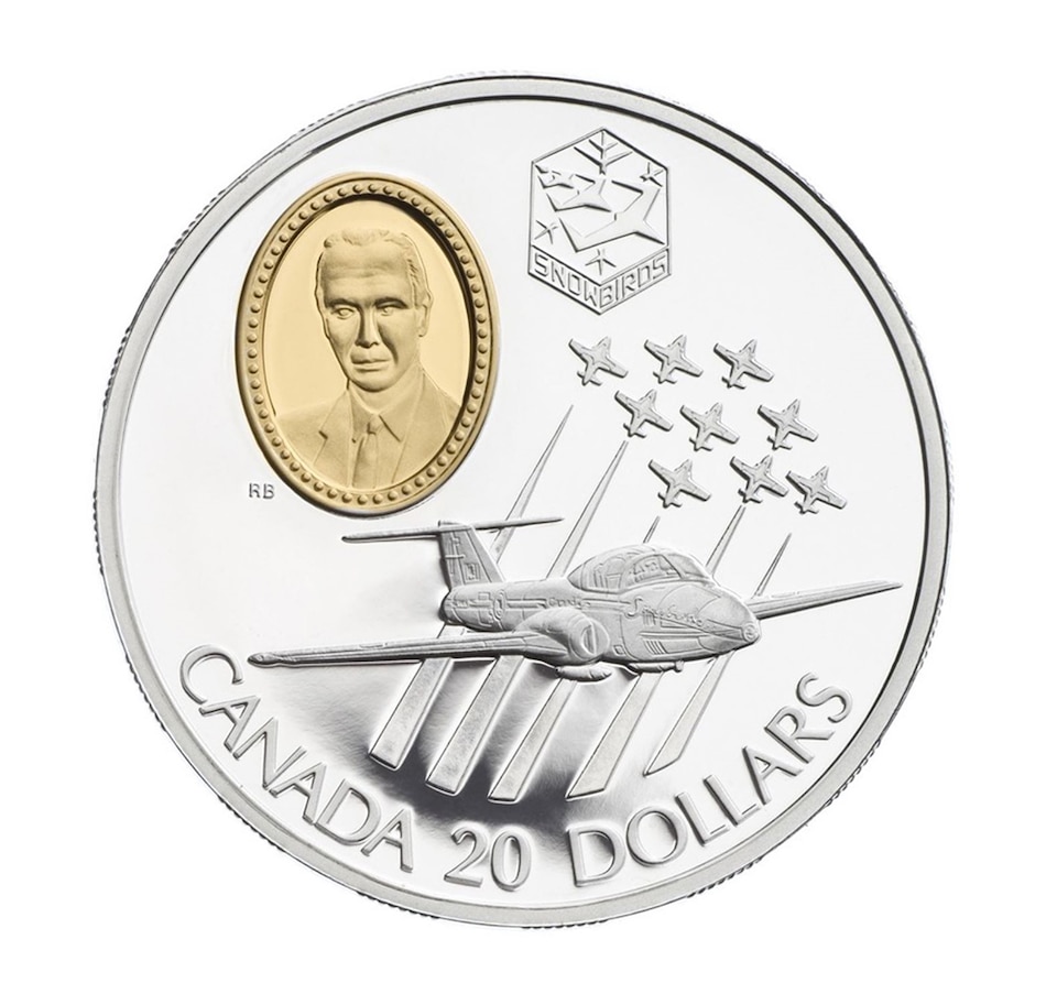 Image 706452.jpg, Product 706-452 / Price $159.95, 1997 $20 Aviation Series Two (6) CT-114 Tutor Jet from Royal Canadian Mint on TSC.ca's Coins department
