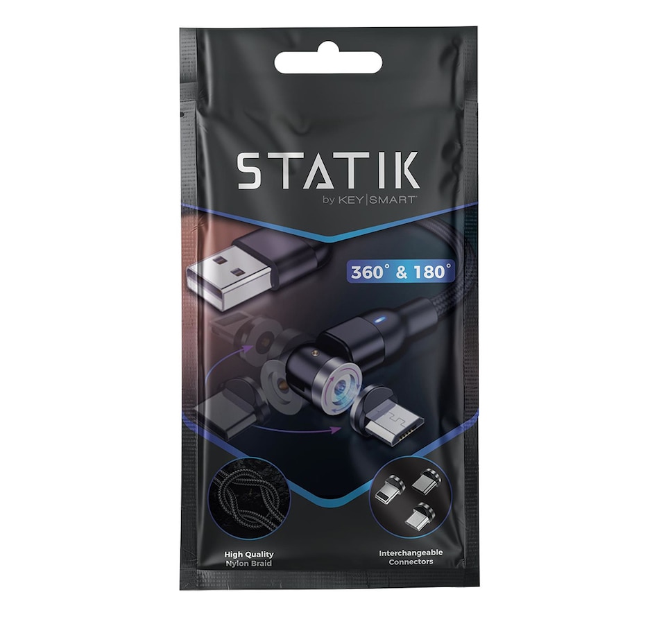 Image 706494_ALTMORE5.jpg, Product 706-494 / Price $19.99, KeySmart Statik 360 Power Cable (Universal Magnetic Rotating Charge Cable) from KeySmart on TSC.ca's Electronics department