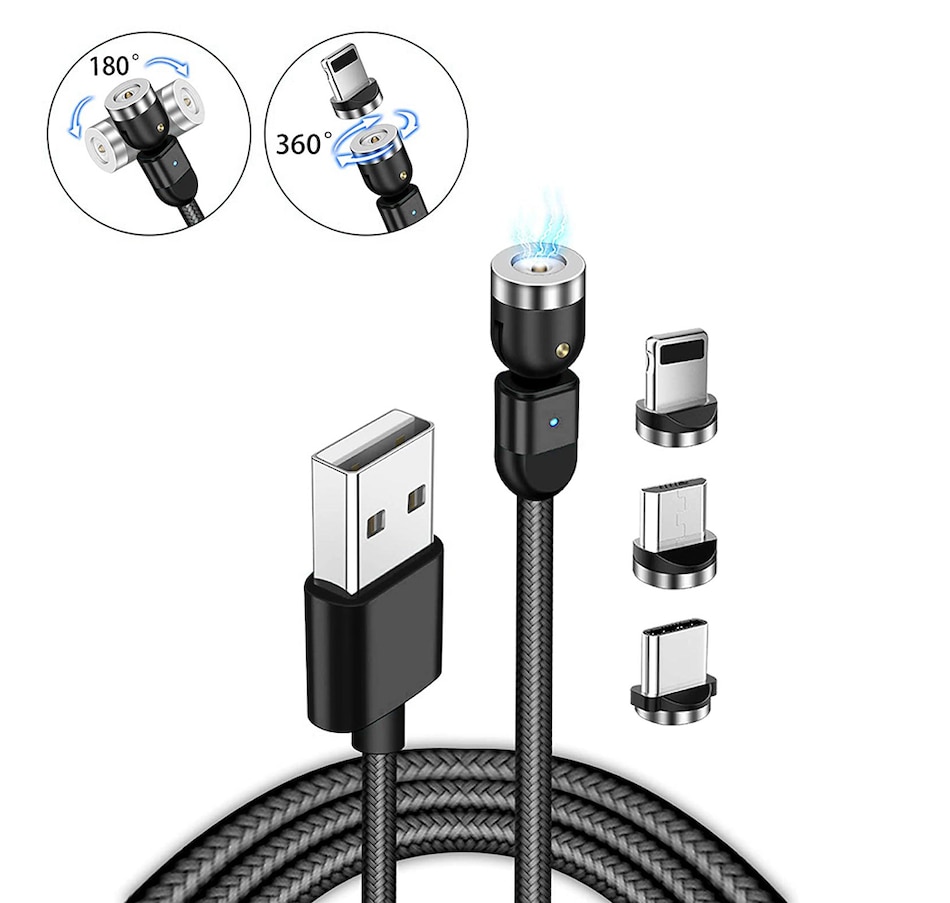 Image 706494_ALTMORE6.jpg, Product 706-494 / Price $19.99, KeySmart Statik 360 Power Cable (Universal Magnetic Rotating Charge Cable) from KeySmart on TSC.ca's Electronics department