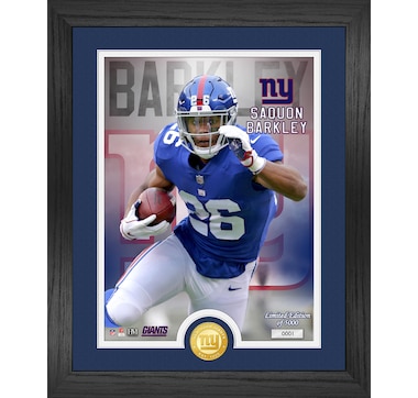 Highland Mint Saquon Barkley Impact Jersey Framed Photo