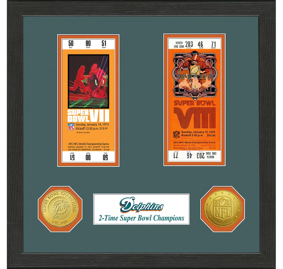 Image 706621.jpg, Product 706-621 / Price $104.99, Miami Dolphins SB Championship Ticket Collection from Highland Mint on TSC.ca's Sports department