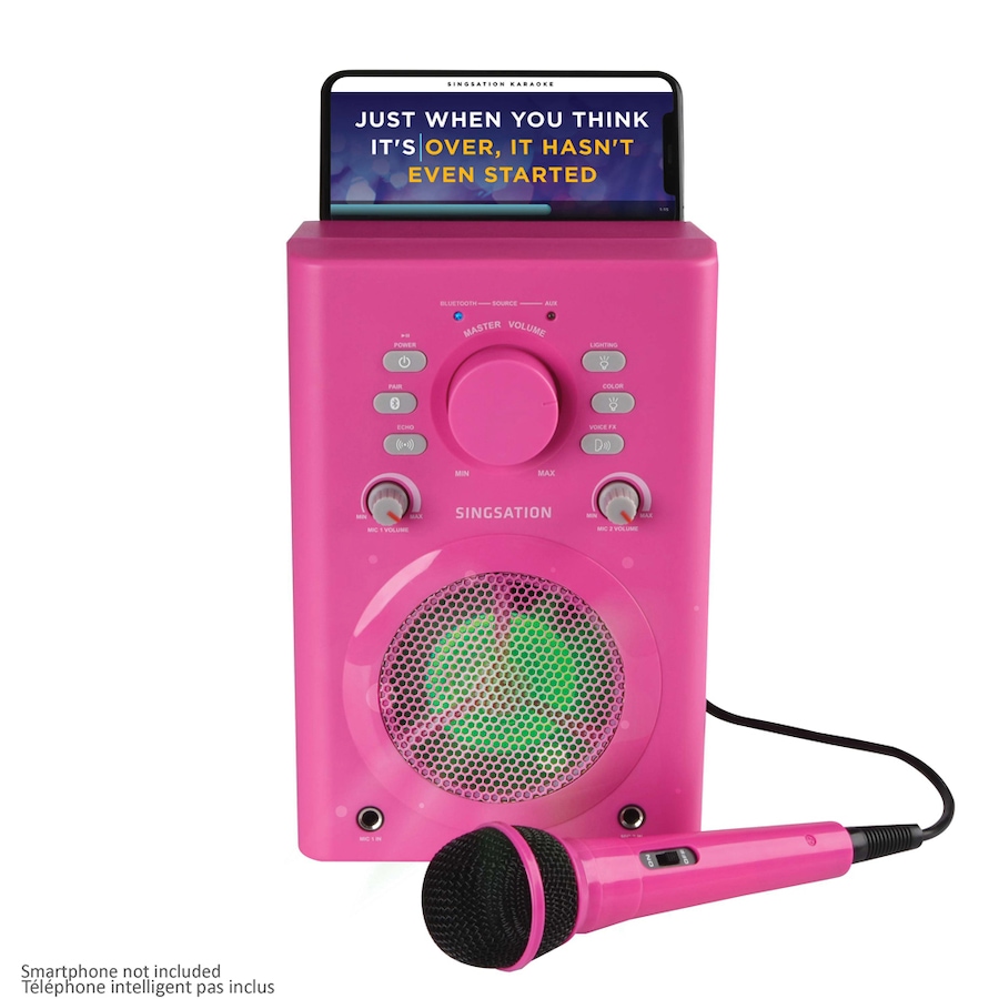 Image 706791_PNK.jpg, Product 706-791 / Price $154.99, Singsation Classic Bluetooth Karaoke Machine/Speaker with Wired Microphone from Singsation on TSC.ca's Toys & Hobbies department