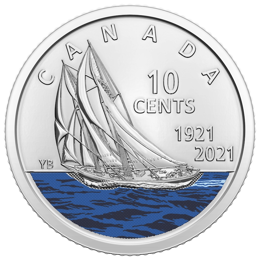 Image 706955_ALTMORE3.jpg, Product 706-955 / Price $39.95, Set of Three 2021 Bluenose 10-Cent Special Wrap Rolls, Classic and Coloured Commemoratives plus Classic Double-Dated Design (150 coins total) from Royal Canadian Mint (RCM) on TSC.ca's Coins department
