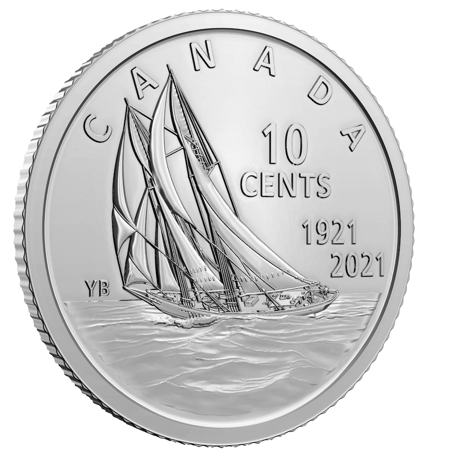 Image 706955_ALTMORE4.jpg, Product 706-955 / Price $39.95, Set of Three 2021 Bluenose 10-Cent Special Wrap Rolls, Classic and Coloured Commemoratives plus Classic Double-Dated Design (150 coins total) from Royal Canadian Mint (RCM) on TSC.ca's Coins department