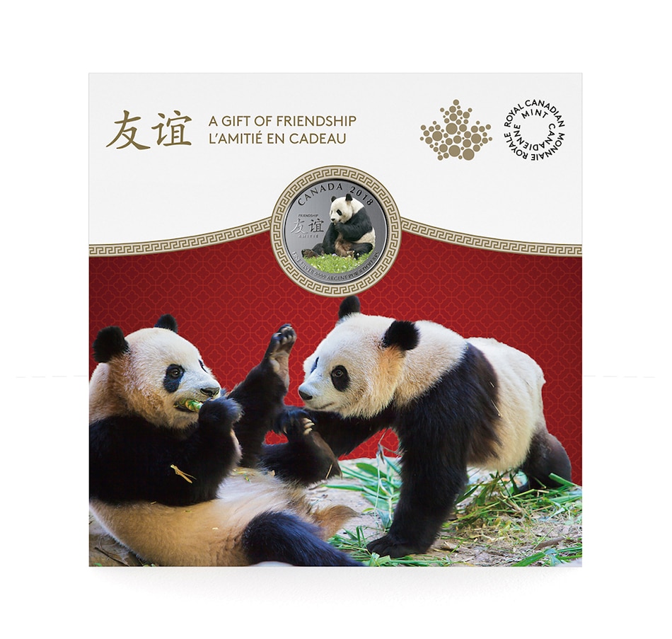 Image 706982.jpg, Product 706-982 / Price $39.95, 2018 $8 Fine Silver Coin The Peaceful Panda, a Gift of Friendship from Royal Canadian Mint (RCM) on TSC.ca's Coins department