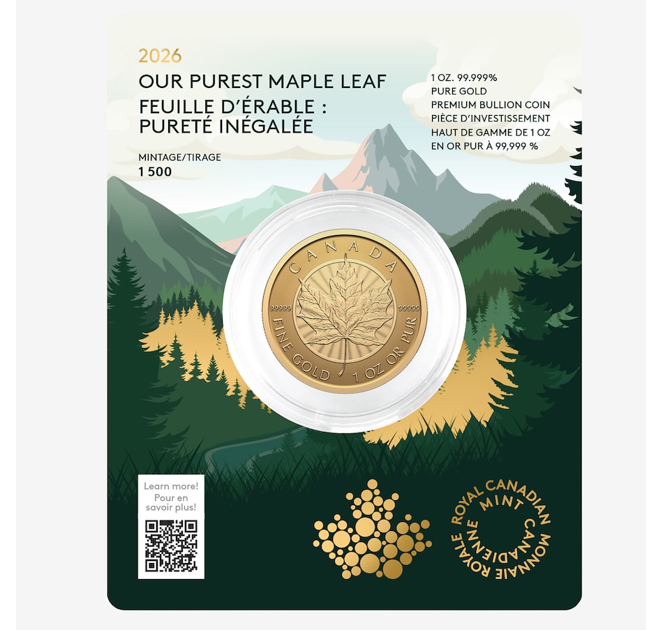 Image 707093.jpg, Product 707-093 / Price $6,199.95, 2026 $200 Limited Edition One-Ounce .99999 Fine Gold Maple Leaf Coin from Royal Canadian Mint (RCM) on TSC.ca's Coins department