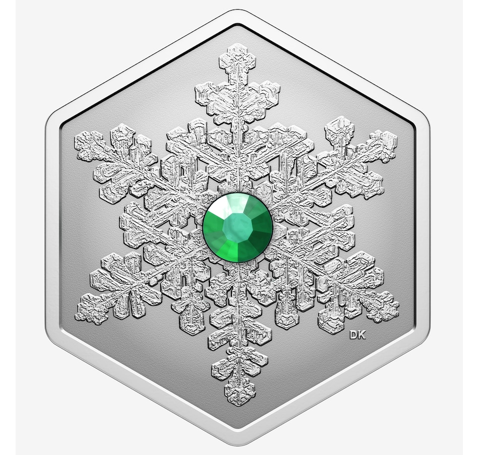 Image 707094_ALTMORE1.jpg, Product 707-094 / Price $259.95, 2025 $20 Hexagonal Snowflake Fine Silver Coin with an Evergreen Crystal from Royal Canadian Mint (RCM) on TSC.ca's Coins department