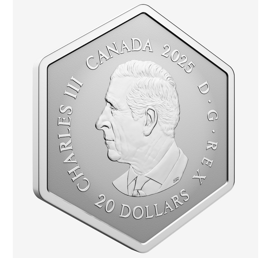 Image 707094_ALTMORE4.jpg, Product 707-094 / Price $259.95, 2025 $20 Hexagonal Snowflake Fine Silver Coin with an Evergreen Crystal from Royal Canadian Mint (RCM) on TSC.ca's Coins department
