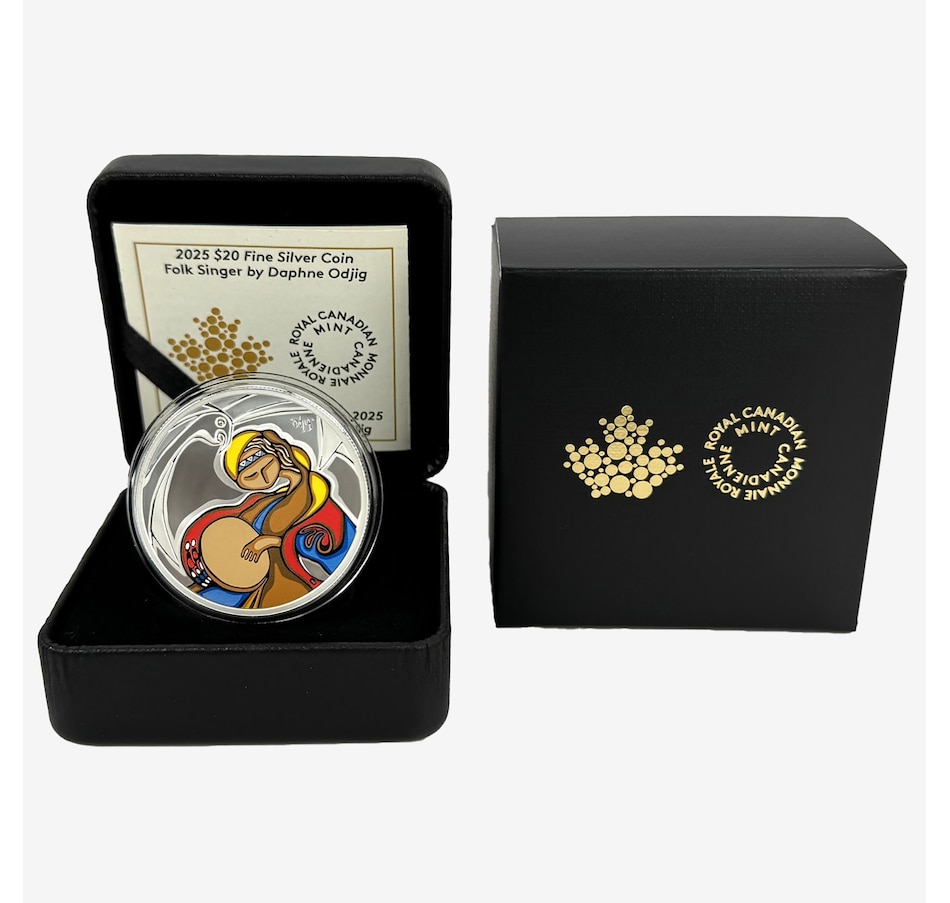 Image 707097_ALTMORE3.jpg, Product 707-097 / Price $129.95, 2025 $20 Fine Silver Daphne Odjig Coin plus Bonus Daphne Odjig Coloured $2 Coin from Royal Canadian Mint (RCM) on TSC.ca's Coins department