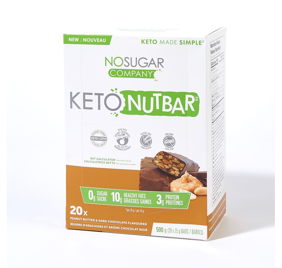 Image 707367.jpg , Product 707-367 / Price $36.00 , No Sugar Company Keto Nutbar Peanut Butter & Dark Chocolate — 20 Count from No Sugar on TSC.ca's Health & Fitness department