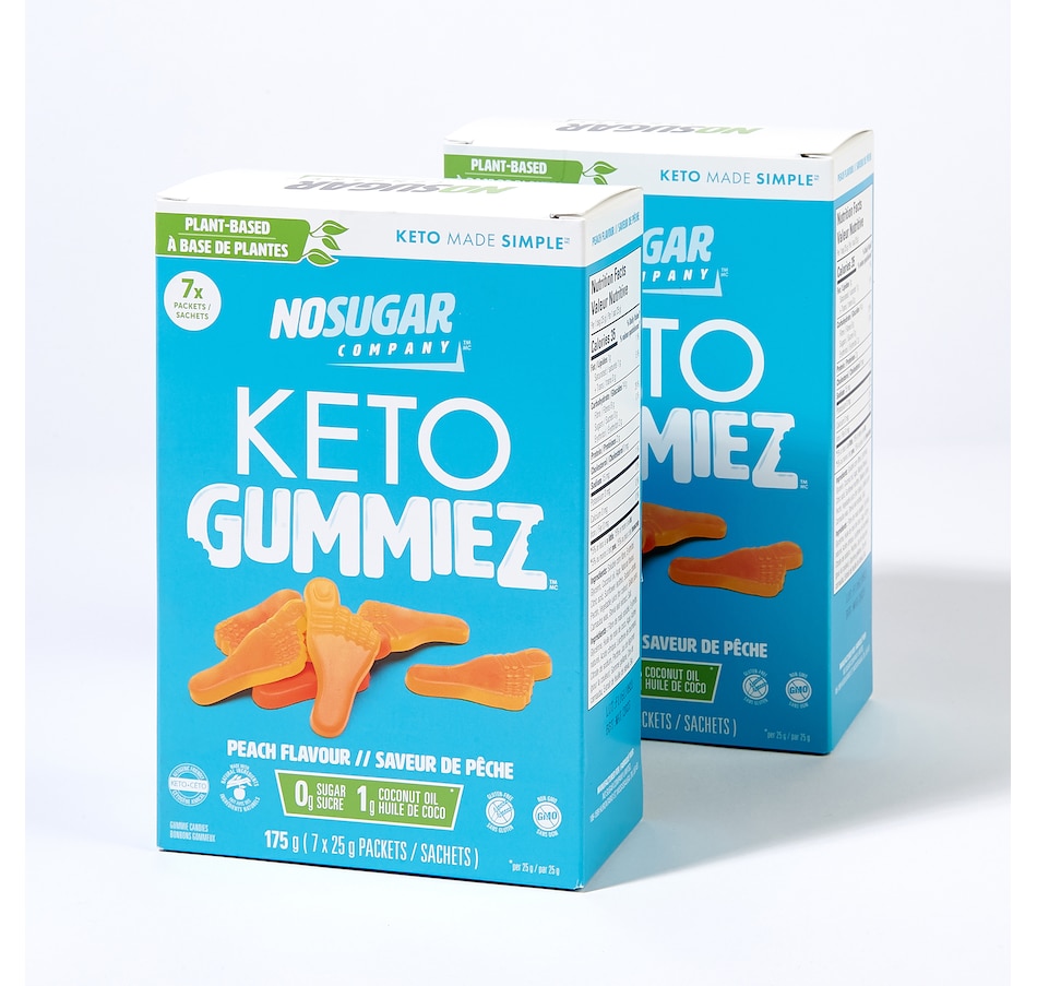 Image 707370.jpg, Product 707-370 / Price $21.00, No Sugar Company Keto Gummiez Peach Feet 14 Count from No Sugar on TSC.ca's Health & Fitness department