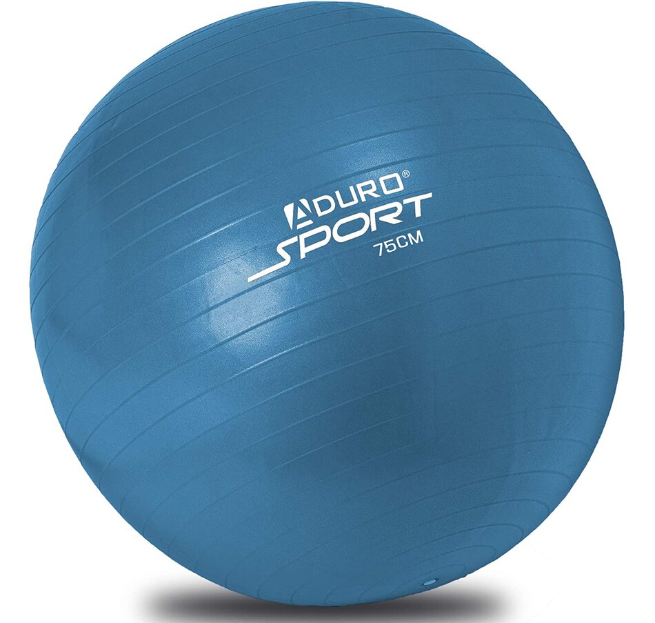 Image 707478_BLU.jpg, Product 707-478 / Price $26.99, Aduro Anti-Burst Exercise Ball & Pump 75cm from Aduro on TSC.ca's Health & Fitness department