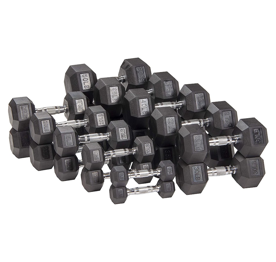 Image 707592.jpg, Product 707-592 / Price $54.99 - $229.99, BalanceFrom Rubber Encased Hex Dumbells Pair from BalanceFrom on TSC.ca's Health & Fitness department