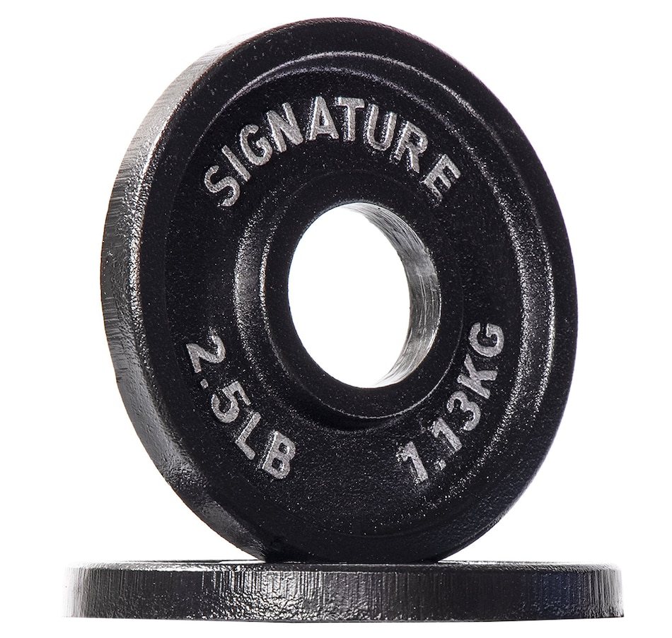 Image 707800.jpg, Product 707-800 / Price $23.99 - $44.99, Signature Fitness Deep Dish 2" Olympic Cast Iron Weight Plates With E-Coating Pair from Signature Fitness on TSC.ca's Health & Fitness department