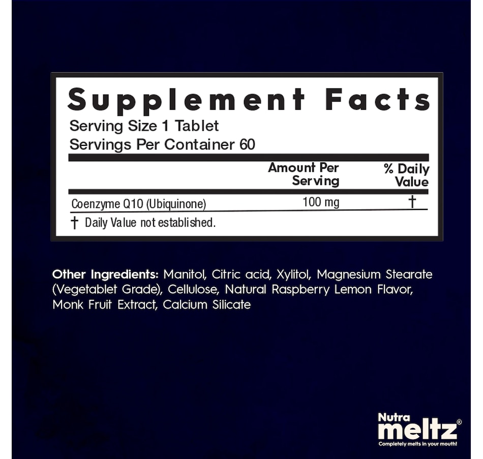 Image 707817_ALTMORE3.jpg, Product 707-817 / Price $24.99, Nutrameltz Coenzyme Q10/COQ10 100mg (60ct) from Nutrameltz on TSC.ca's Health & Fitness department