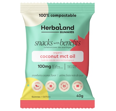 Herbaland Snacks With Benefits Coconut MCT Gummies 12-Pack
