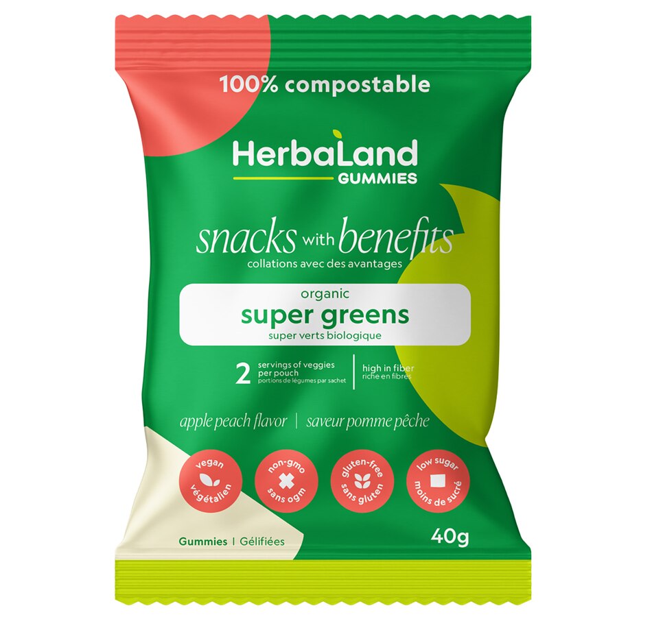 Image 707874.jpg, Product 707-874 / Price $39.00, Herbaland Snacks With Benefits Super Greens Gummies 12-Pack from Herbaland Naturals on TSC.ca's Health & Fitness department