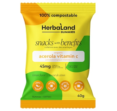 Herbaland Snacks With Benefits Acerola Vitamin C Gummies 12-Pack