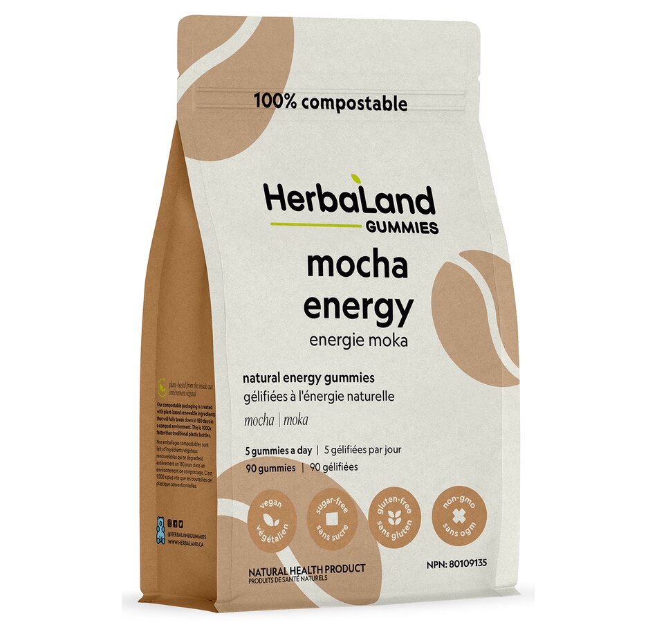 Image 707880.jpg, Product 707-880 / Price $20.39, Herbaland Mocha Energy Gummies from Herbaland Naturals on TSC.ca's Health & Fitness department
