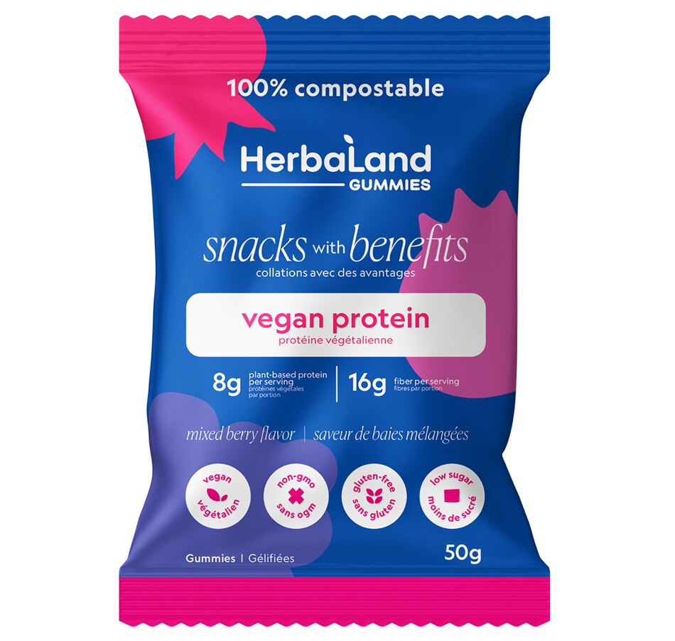 Image 707896.jpg, Product 707-896 / Price $39.00, Herbaland Snacks With Benefits Vegan Pro Mixed Berries from Herbaland Naturals on TSC.ca's Health & Fitness department