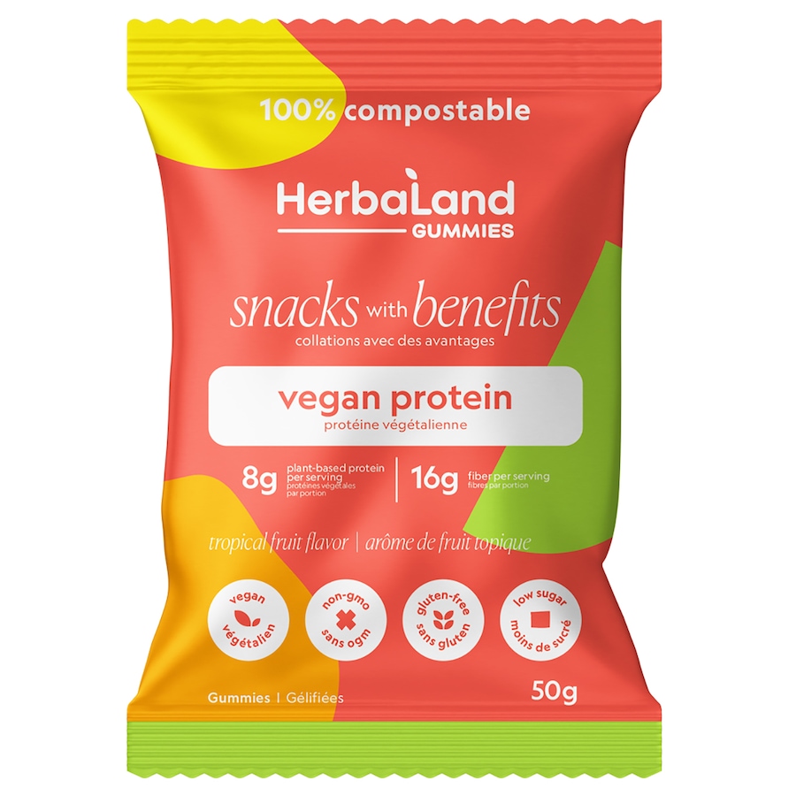 Image 707897.jpg, Product 707-897 / Price $46.00, Herbaland Snacks With Benefits Vegan Protein Tropical Fruit 12-Pack from Herbaland Naturals on TSC.ca's Health & Fitness department