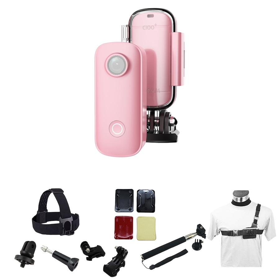 Image 707993_PNK.jpg, Product 707-993 / Price $169.99, SJCAM C100+ 1080p Sports Action Camera Bundle from SJCAM on TSC.ca's Electronics department