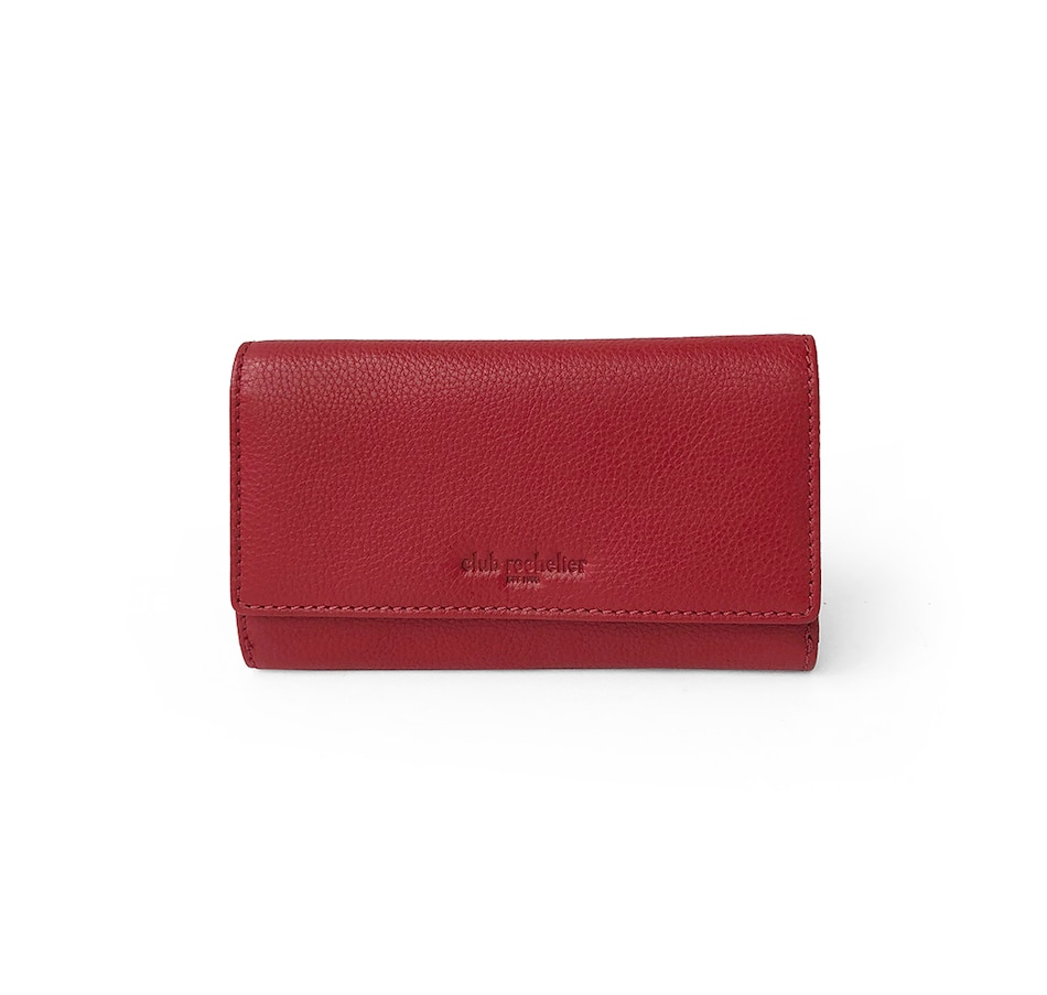 Image 708283_RED.jpg, Product 708-283 / Price $80.00, Club Rochelier Medium Full Leather Ladies' Clutch from Club Rochelier on TSC.ca's Fashion department