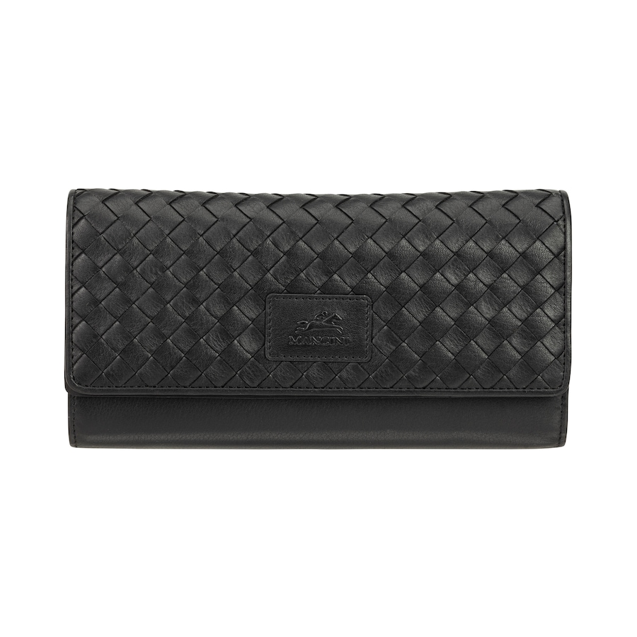 Image 708413_BLK.jpg, Product 708-413 / Price $129.99, Mancini Basketweave Collection Ladies RFID Secure Quadruple Fold Wallet from Mancini Fine Leather on TSC.ca's Fashion department