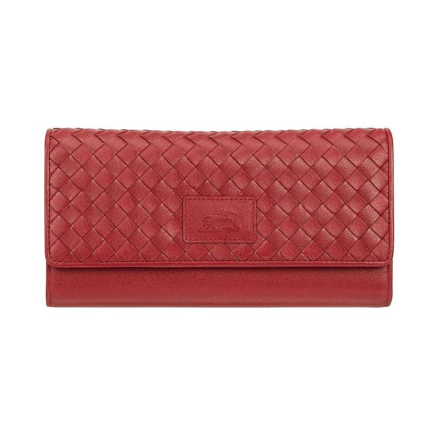 Image 708413_RED.jpg, Product 708-413 / Price $129.99, Mancini Basketweave Collection Ladies RFID Secure Quadruple Fold Wallet from Mancini Fine Leather on TSC.ca's Fashion department