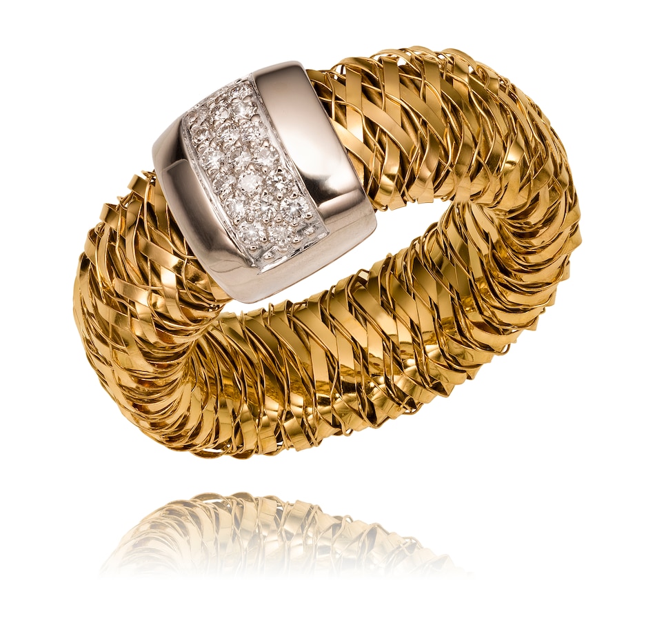 Image 708528.jpg, Product 708-528 / Price $1,695.00, Estate Originals Italian Made Roberto Coin 18K Yellow and White Gold Primavera Flexible Diamond Ring from Estate Originals on TSC.ca's Jewellery department
