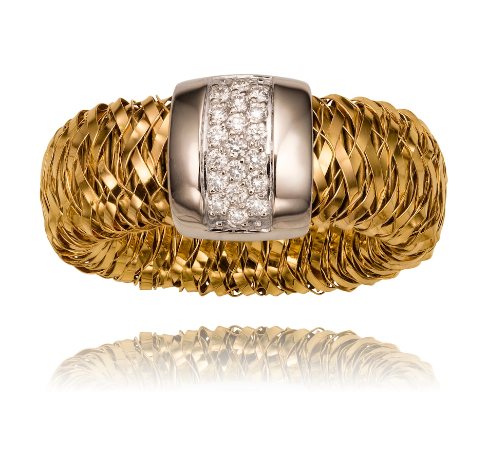 Image 708528_ALTMORE1.jpg, Product 708-528 / Price $1,695.00, Estate Originals Italian Made Roberto Coin 18K Yellow and White Gold Primavera Flexible Diamond Ring from Estate Originals on TSC.ca's Jewellery department