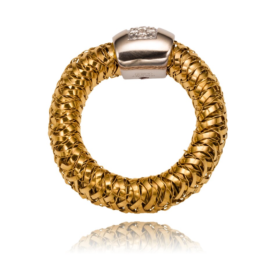 Image 708528_ALTMORE2.jpg, Product 708-528 / Price $1,695.00, Estate Originals Italian Made Roberto Coin 18K Yellow and White Gold Primavera Flexible Diamond Ring from Estate Originals on TSC.ca's Jewellery department