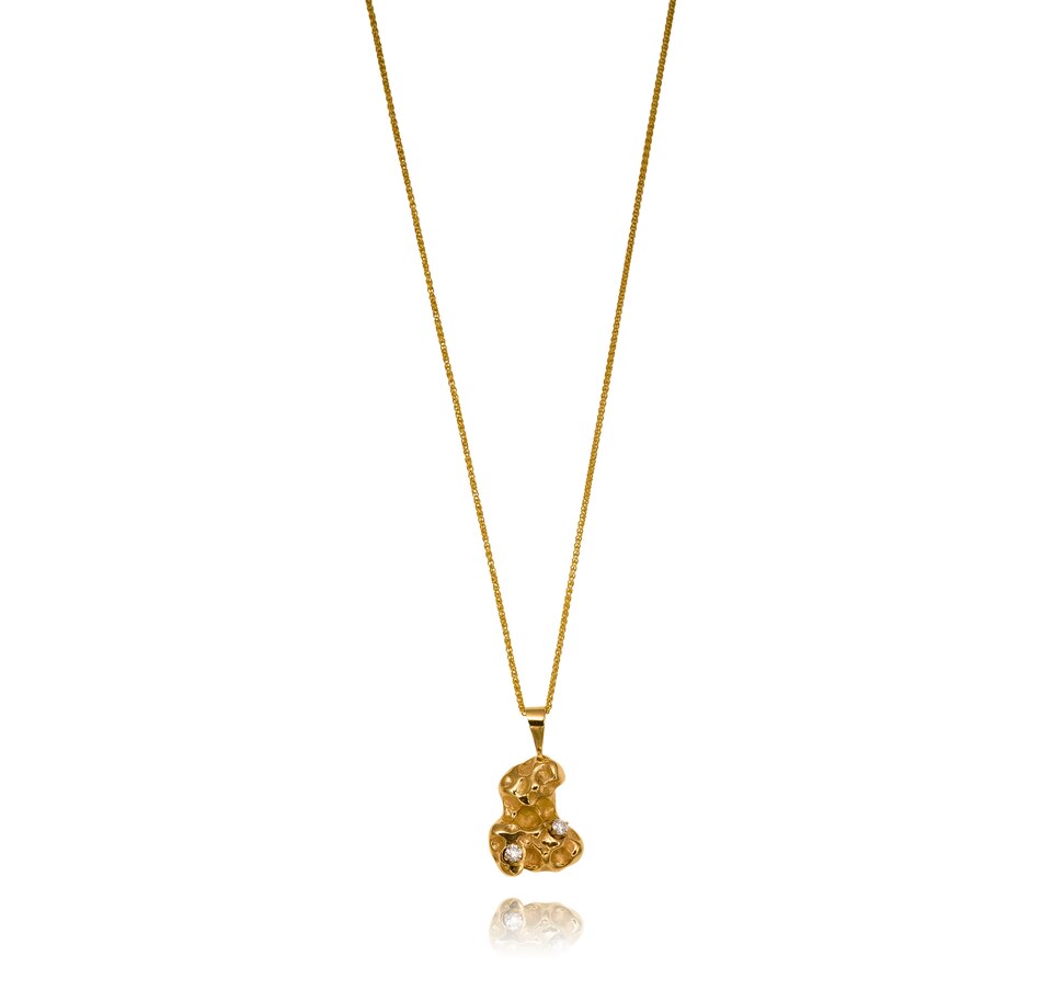 Image 708533_ALTMORE1.jpg, Product 708-533 / Price $1,495.00, Estate Originals 14K Yellow and White Gold Nugget Shaped Pendant with Two Diamonds and a 10K Yellow Gold Chain from Estate Originals on TSC.ca's Jewellery department
