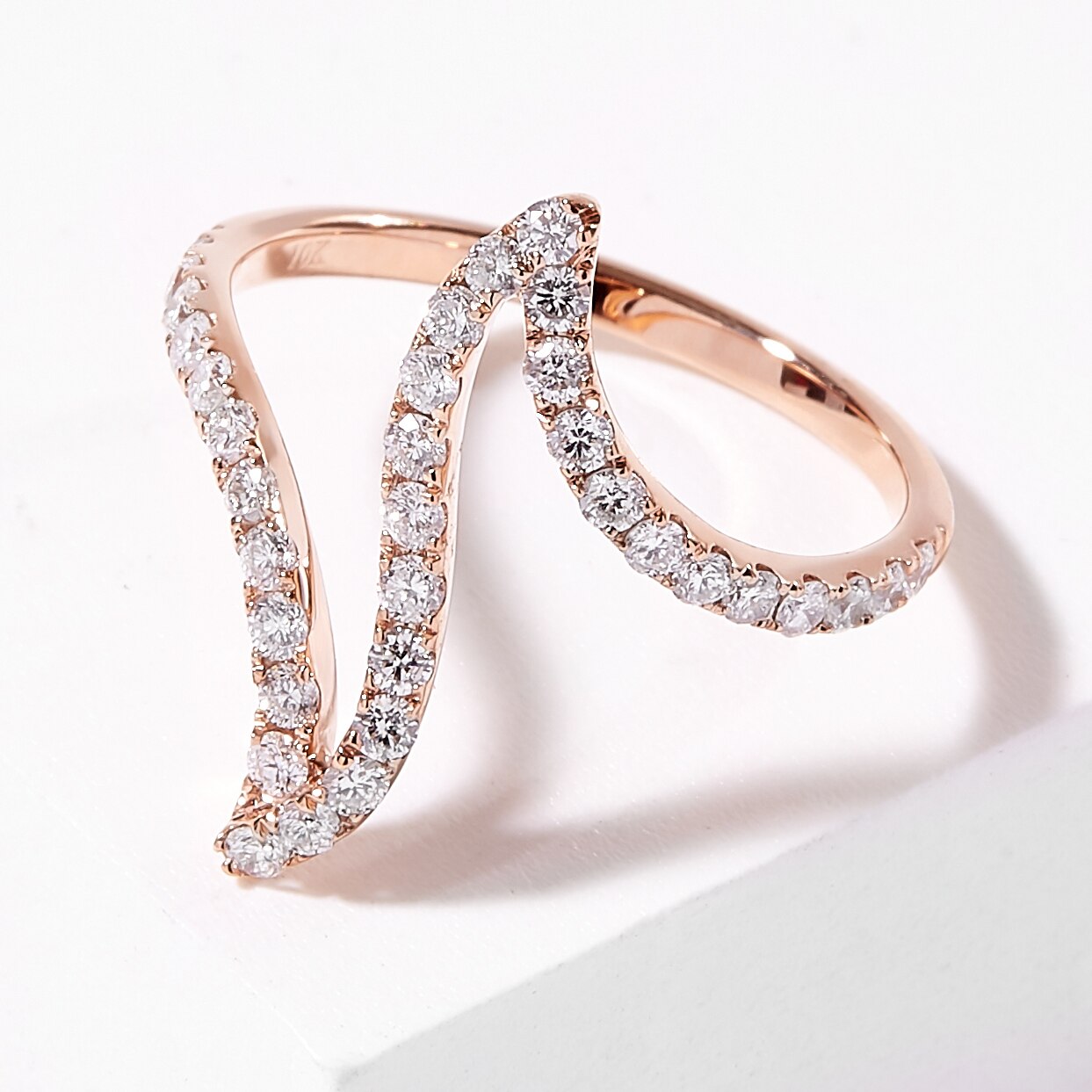 Jewellery Rings 10K Rose Gold 0 63 Ctw Diamond Ring Online   708580 