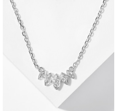 14K White Gold 0.07ctw Diamond Necklace
