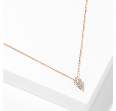 10K Yellow Gold 0.13ctw Diamond Spear Necklace