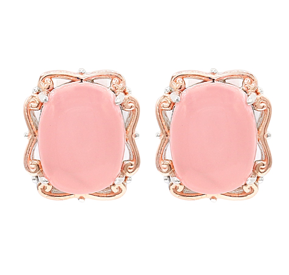 Jewellery Earrings Stud Earrings Gems en Vogue Palladium Silver Rose Chalcedony Stud