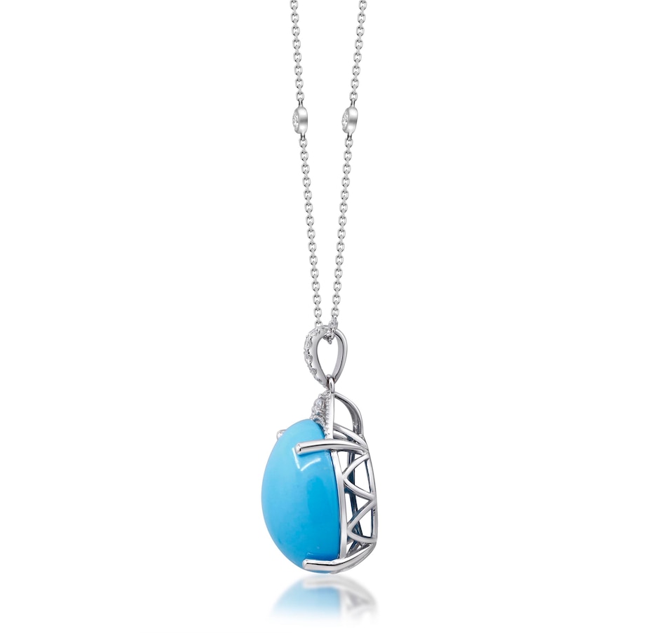 Image 708776_ALTMORE1.jpg, Product 708-776 / Price $1,849.99, Cirari 14K White Gold Oval Turquoise with Diamond Accent Pendant with Chain from Cirari on TSC.ca's Jewellery department