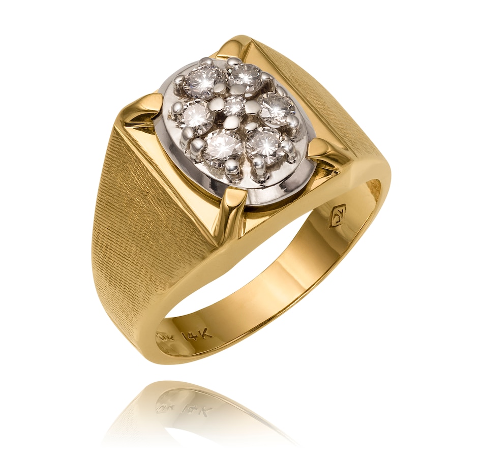 Image 708931.jpg, Product 708-931 / Price $1,350.00, Gentleman's 10-14KT Yellow and White Gold Oval Shaped Diamond Cluster Ring from Estate Originals on TSC.ca's Jewellery department