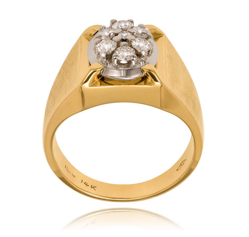 Image 708931_ALTMORE2.jpg, Product 708-931 / Price $1,350.00, Gentleman's 10-14KT Yellow and White Gold Oval Shaped Diamond Cluster Ring from Estate Originals on TSC.ca's Jewellery department