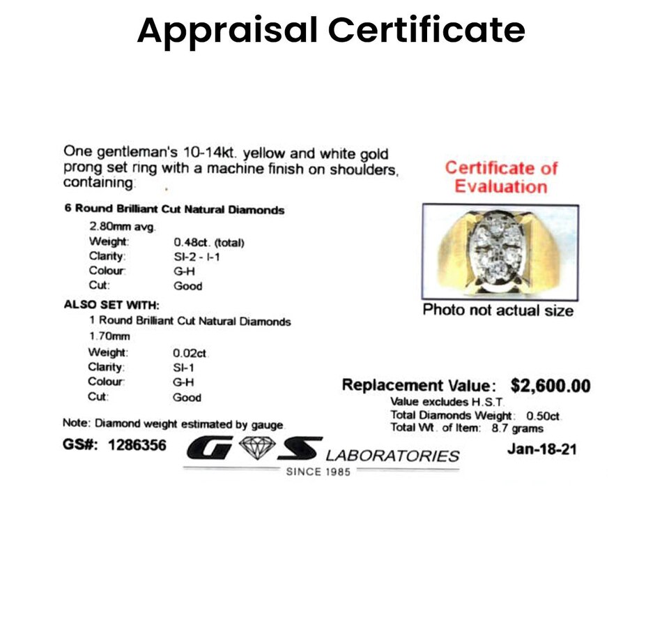 Image 708931_ALTMORE3.jpg, Product 708-931 / Price $1,350.00, Gentleman's 10-14KT Yellow and White Gold Oval Shaped Diamond Cluster Ring from Estate Originals on TSC.ca's Jewellery department