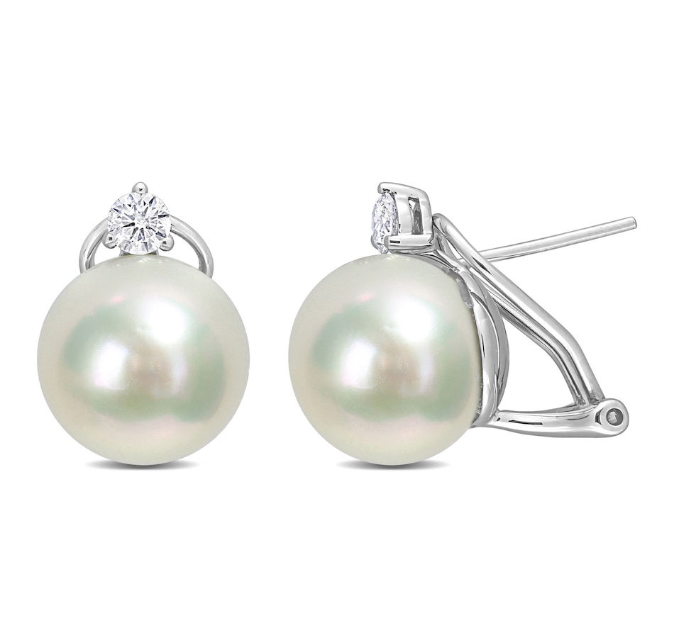 Image 708995_WGL.jpg, Product 708-995 / Price $1,999.99, 14K Gold 12-12.5mm South Sea Cultured Freshwater Pearl & Diamond Earrings from The Vault on TSC.ca's Jewellery department